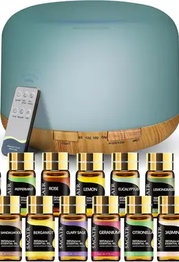 SACATR 500ml Essential Oil Diffuser Ultrasonic Cool Mist Humidifier